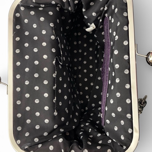 💜 Elle Purple Snakeskin Kiss-Lock Frame Bag Y2K Whimsigoth Crossbody - Picture 4 of 12